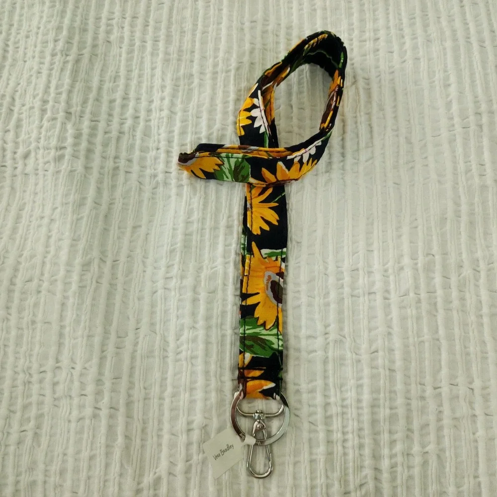 Vera Bradley Sunflowers Wide Lanyard New With Tags 28456-13063 Floral Cotton